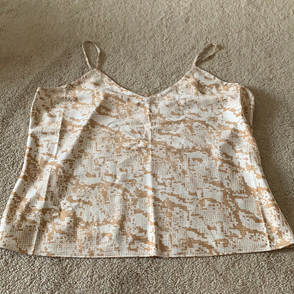 NWT Ann Taylor tan snake print satin cami